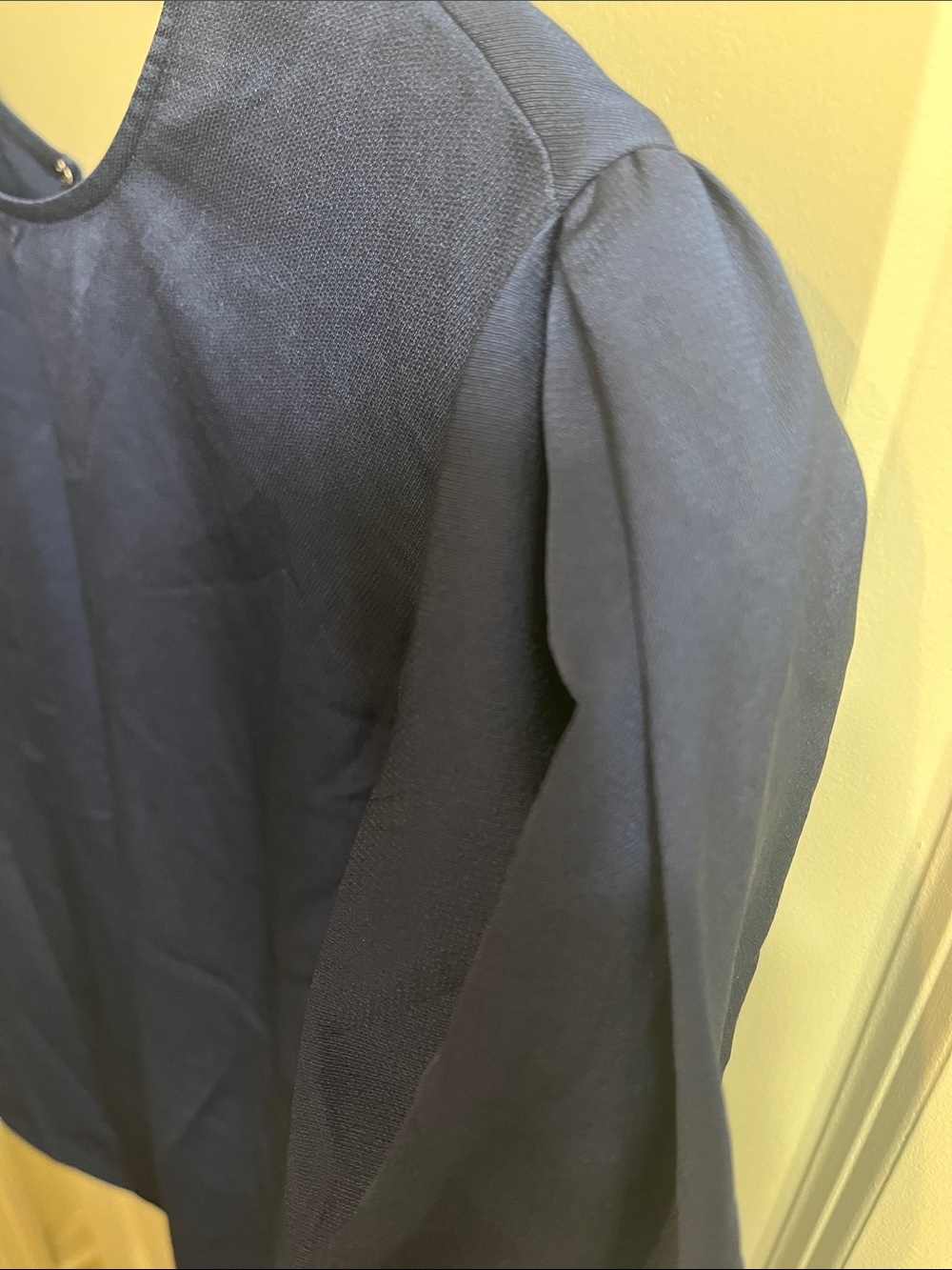 Express Navy Puff-Sleeve Blouse - Picture 15 of 15